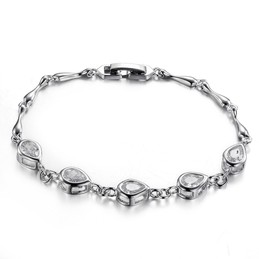 High Quality Female Platinum Plating Titanium Bracelet With Diamond