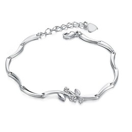 World-wide Renown Female Platinum Plating Titanium Bracelet With Diamond