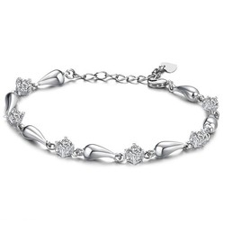 Quality and Quantity Assured Female Platinum Plating Titanium Bracelet With Diamond
