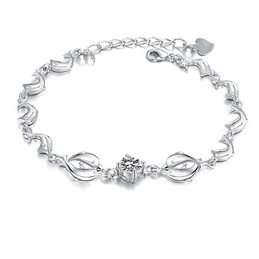 Reliable Quality Female Dolphin Shape Platinum Plating Titanium Bracelet With Diamond
