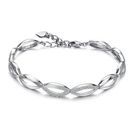 The Queen of Quality Female Platinum Plating Titanium Bracelet With Diamond