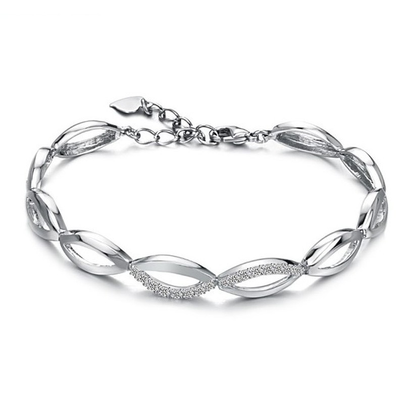 The Queen of Quality Female Platinum Plating Titanium Bracelet With Diamond