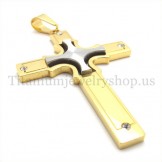 embedded silver small cross gold fashion titanium cross pendant 19651