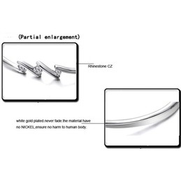 Quality and Quantity Assured Female Allergy Free Platinum Plating Titanium Bangle With Rhinestone