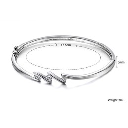 Quality and Quantity Assured Female Allergy Free Platinum Plating Titanium Bangle With Rhinestone