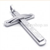 silver two layers fashion titanium cross pendant 19661