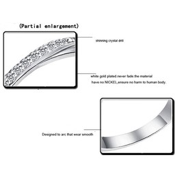 High Quality Female Platinum Plating Titanium Ring With Rhinestone