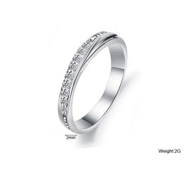 High Quality Female Platinum Plating Titanium Ring With Rhinestone