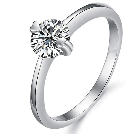 Quality and Quantity Assured Female Platinum Plating Titanium Ring With Rhinestone