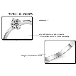 Quality and Quantity Assured Female Platinum Plating Titanium Ring With Rhinestone