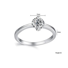 Quality and Quantity Assured Female Platinum Plating Titanium Ring With Rhinestone