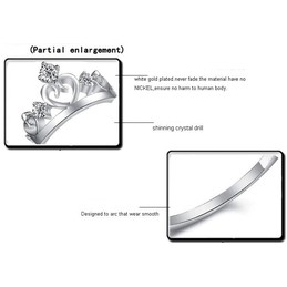 World-wide Renown Platinum Plating Titanium Ring With Rhinestone