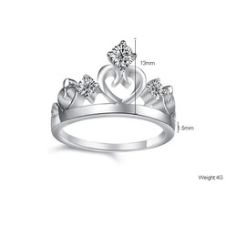 World-wide Renown Platinum Plating Titanium Ring With Rhinestone