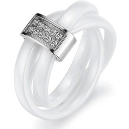 Well-known for Its Fine Quality Tungsten Ceramic Ring With Rhinestone