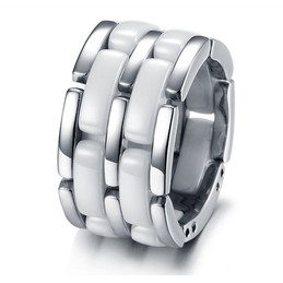 Quality and Quantity Assured Black and White Tungsten Ceramic Ring 