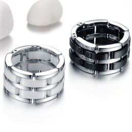 Quality and Quantity Assured Black and White Tungsten Ceramic Ring 