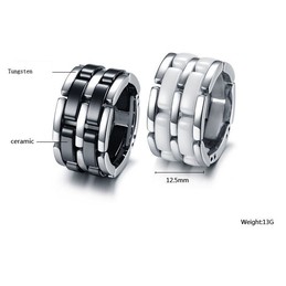 Quality and Quantity Assured Black and White Tungsten Ceramic Ring 