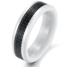Reliable Quality Black Carbon Fiber Tungsten Ceramic Ring  