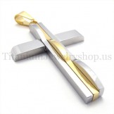 golden fashion man titanium cross pendant 19635