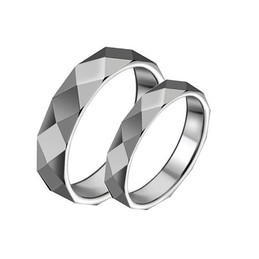 High Quality Geometric Surface
 Tungsten Ceramic Ring For Lovers 