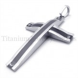 black super succinct fashion titanium cross pendant 19638