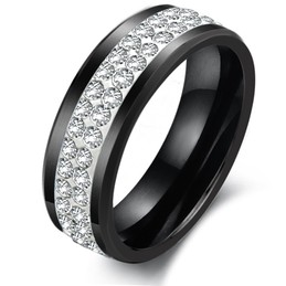 Dependable Performance Black Tungsten Ceramic Ring With Rhinestone
