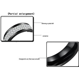 Dependable Performance Black Tungsten Ceramic Ring With Rhinestone