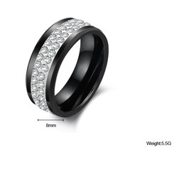 Dependable Performance Black Tungsten Ceramic Ring With Rhinestone