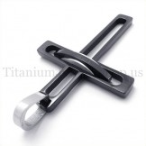 black noble man fashion titanium cross pendant 19642