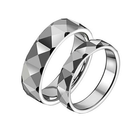 World-wide Renown Corner Angle Tungsten Ceramic Ring For Lovers 
