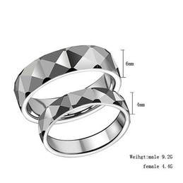 World-wide Renown Corner Angle Tungsten Ceramic Ring For Lovers 