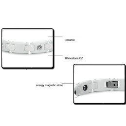 High Quality White Tungsten Ceramic Bangle For Lovers With Rhinestone