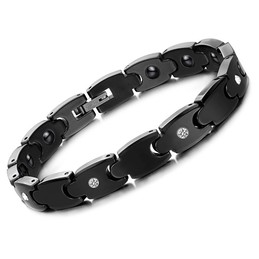 High Quality Black Tungsten Ceramic Bracelet With Rhinestone