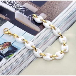 Stable Quality Female White Tungsten Ceramic Bracelet 