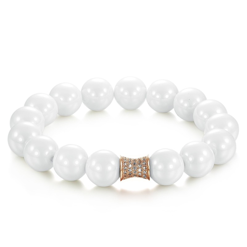 Quality and Quantity Assured White Tungsten Ceramic Bracelet 