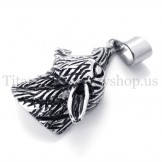 men's wolf head titanium pendant 20105