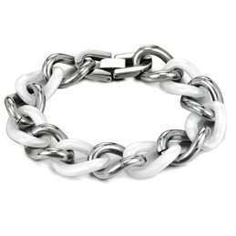 Quality and Quantity Assured White Tungsten Ceramic Bracelet 