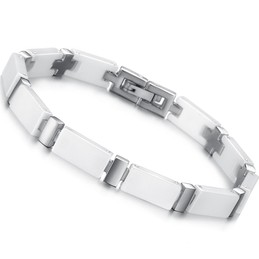 Quality and Quantity Assured White Tungsten Ceramic Bracelet 