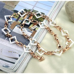 The Queen of Quality Square Shape Tungsten Ceramic Necklace 