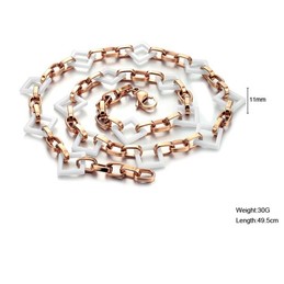 The Queen of Quality Square Shape Tungsten Ceramic Necklace 