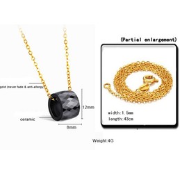 to Enjoy High Reputation at Home and Abroad Female Black Tungsten Ceramic Necklace 