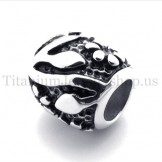 ellipsoidal with flowers fortunate bead titanium pendant 20126