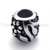 ellipsoidal with flowers fortunate bead titanium pendant 20126