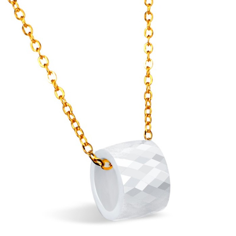 Superior Quality Female White Tungsten Ceramic Necklace 