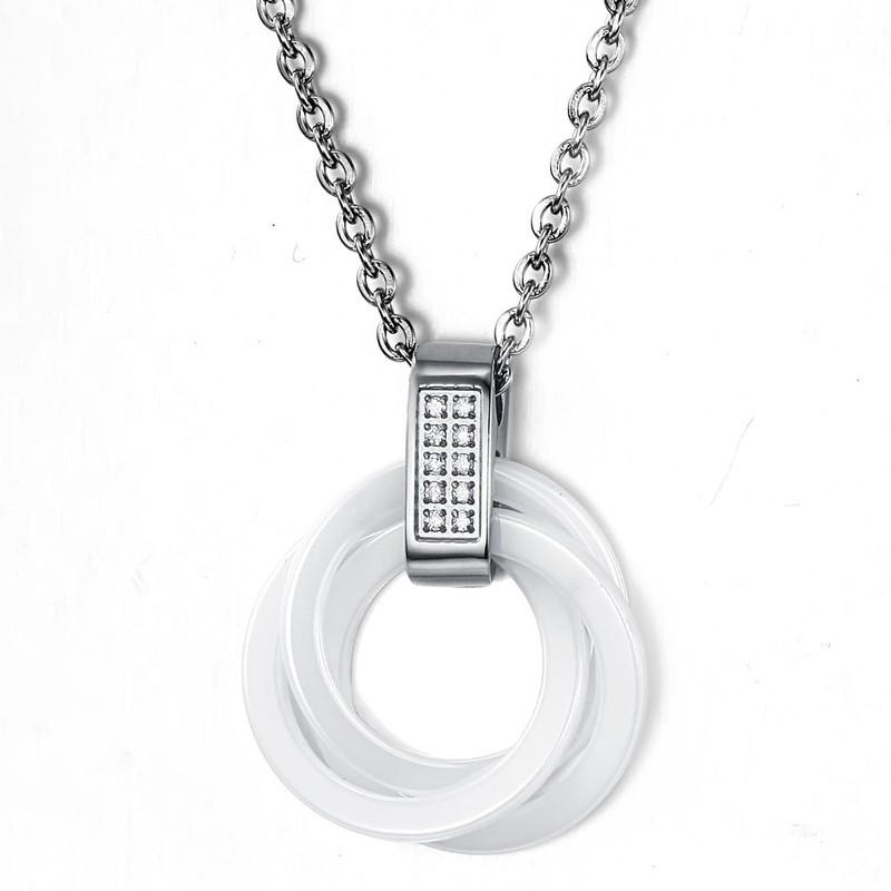 Quality and Quantity Assured White Tungsten Ceramic Necklace 