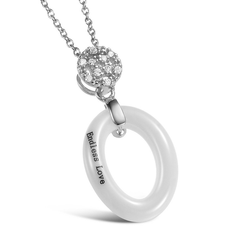 The King of Quantity Female Concise Tungsten Ceramic Necklace 