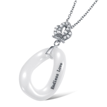 High Quality Female O Font Tungsten Ceramic Necklace
