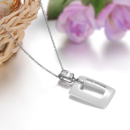 High Quality Female Concise Tungsten Ceramic Necklace 