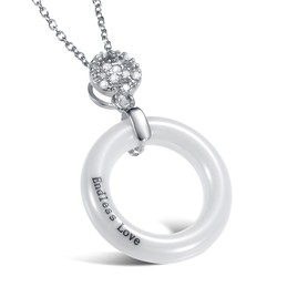 Wide Varieties Female Round Tungsten Ceramic Necklace 