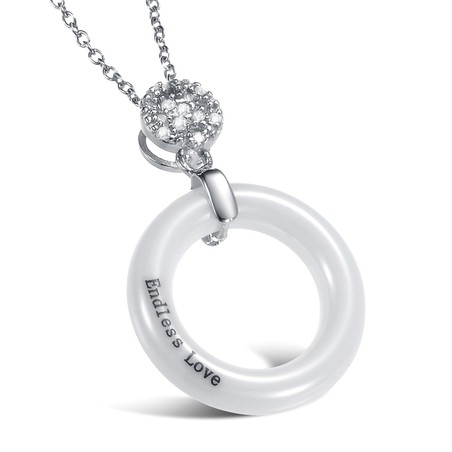 Wide Varieties Female Round Tungsten Ceramic Necklace 